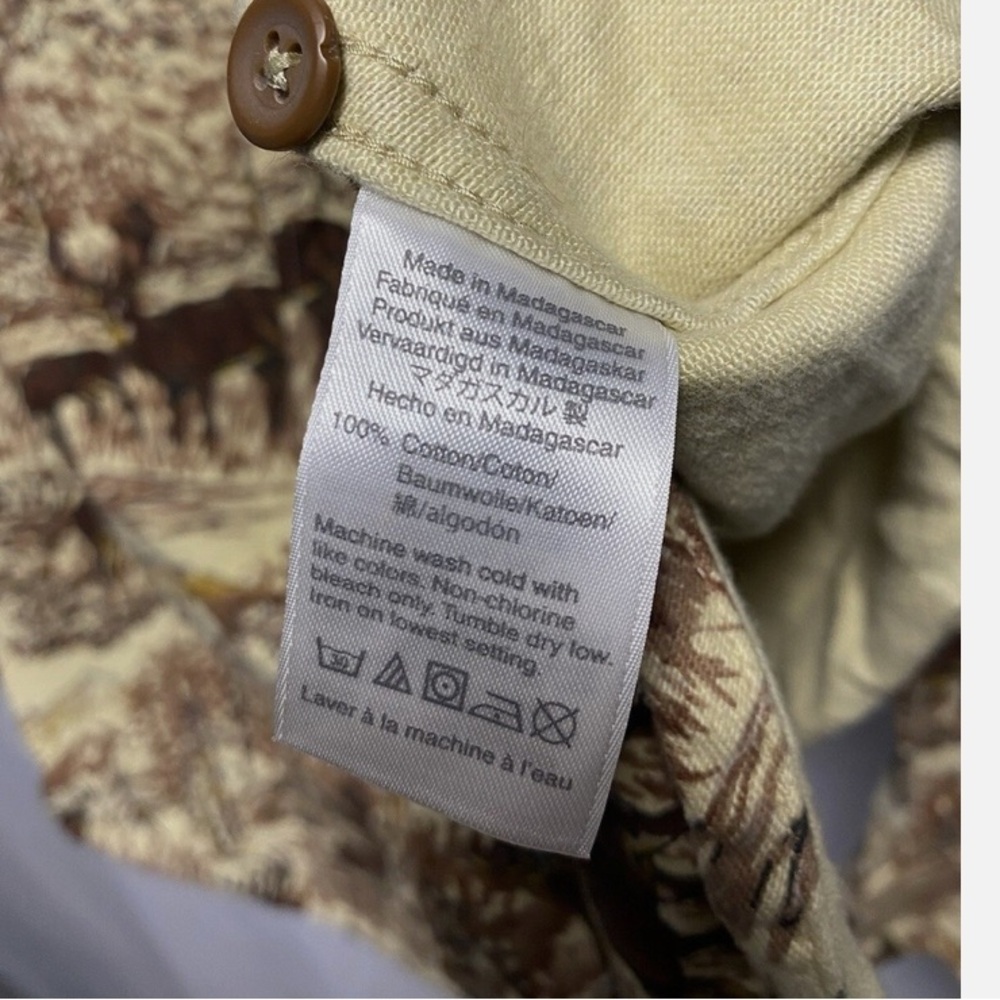 J.Crew Deer Print Chamois Rare Shacket Brown Outdoors Sportsman Hunting L - Picture 9 of 9